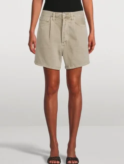 Rhoda Pleated Denim Shorts