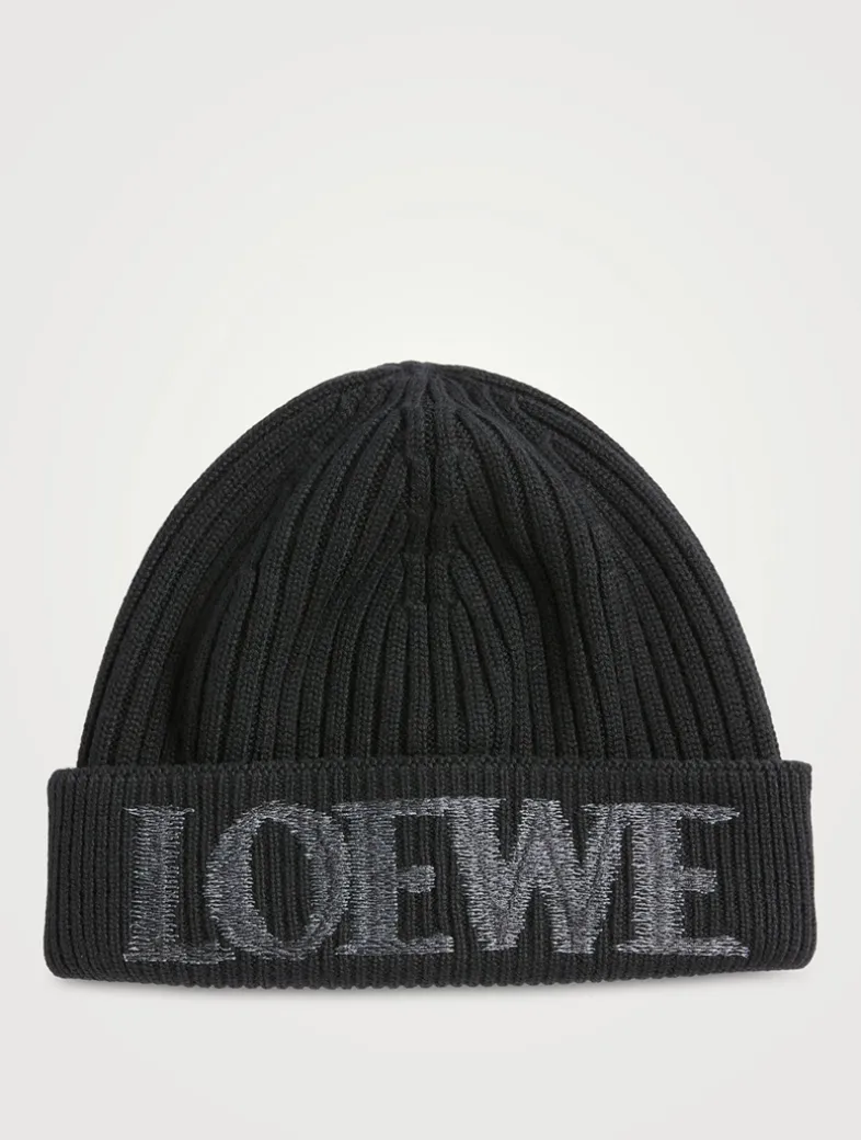 Rib Knit Toque With Blurred Logo