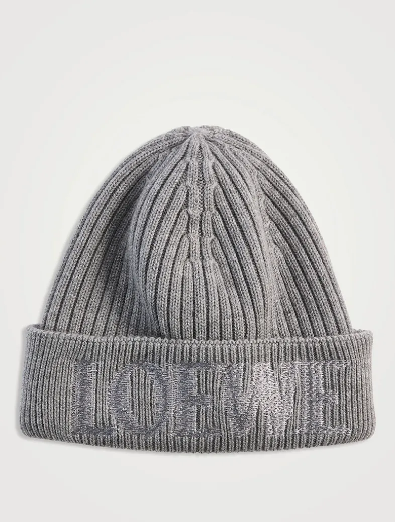 Rib Knit Toque With Blurred Logo
