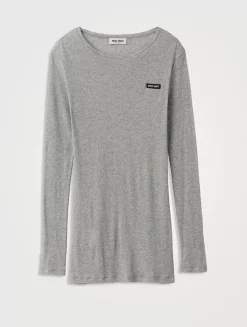 Ribbed Knit Jersey Dress