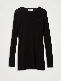 Ribbed Knit Jersey Dress