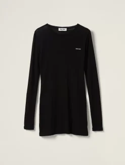 Ribbed Knit Jersey Dress