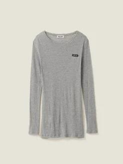 Ribbed Knit Jersey Dress