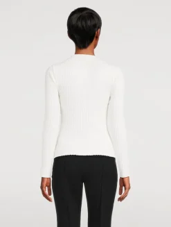 Ribbed Long-Sleeve Henley Shirt