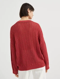 Ribbed Openwork Sweater