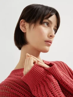 Ribbed Openwork Sweater