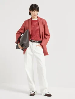 Ribbed Openwork Sweater