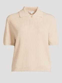 Ribbed Polo Sweater