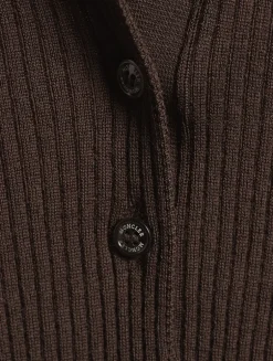 Ribbed Wool Polo Shirt