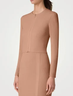 Rib-Knit Cropped Cardigan