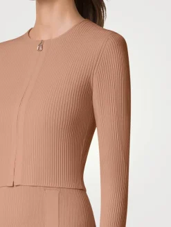 Rib-Knit Cropped Cardigan