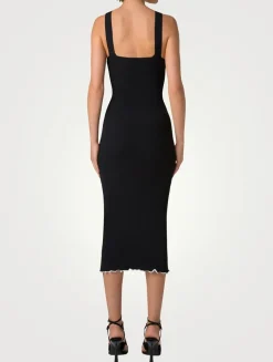Rib-Knit Midi Dress