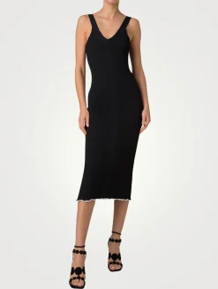 Rib-Knit Midi Dress