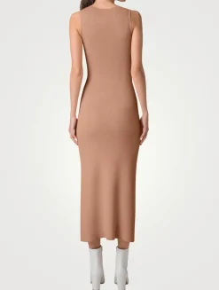 Rib-Knit Midi Dress