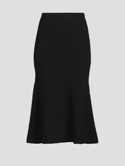 Rib-Knit Midi Skirt