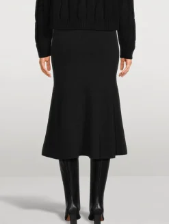 Rib-Knit Midi Skirt