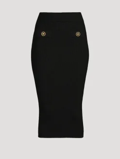 Rib-Knit Pencil Skirt