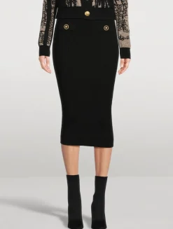 Rib-Knit Pencil Skirt