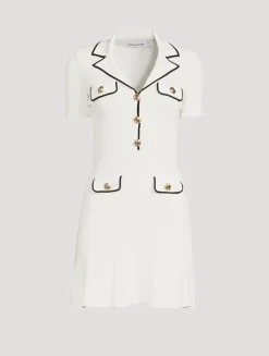 Rib-Knit Short-Sleeve Mini Dress