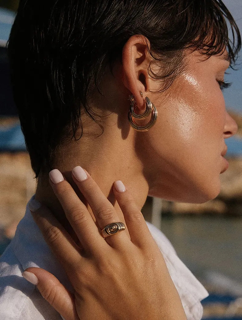 Ridged Amalfi Hoop Earrings