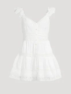 Rietta Lace-Trimmed Cotton Mini Dress