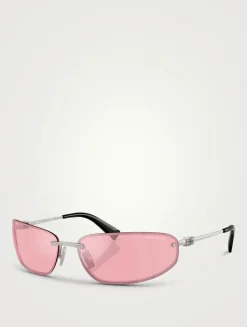 Rimless Oval Sunglasses