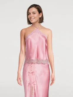 Rivier Silk-Blend Halter Top