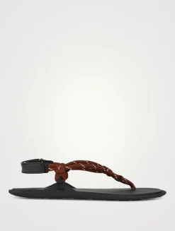 Riviere Cord And Leather Thong Sandals