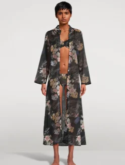 Robe De Nuit Caftan In Love Print