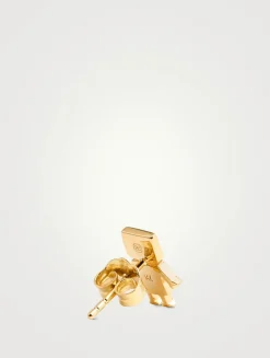 Robot Stud Earring With Diamonds