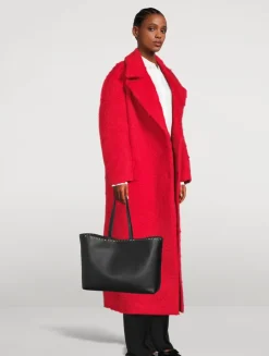 Rockstud Leather Tote Bag