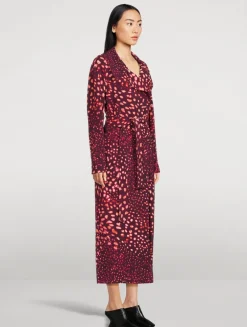 Rolana Trench Coat In Abstract Spots Print