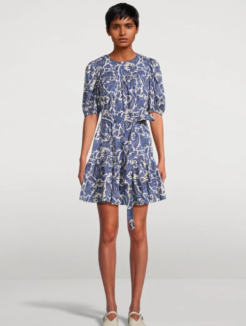 Rosalie Belted Mini Dress In Floral Print