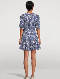 Rosalie Belted Mini Dress In Floral Print