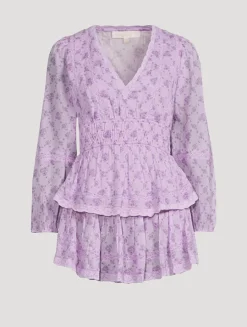 Rosamina Cotton Mini Dress In Floral Print