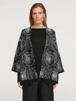 Rose-Embroidered Linen Cotton Jacket