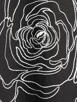 Rose-Embroidered Linen Cotton Jacket