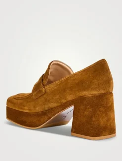 Rouen Suede Platform Penny Loafers