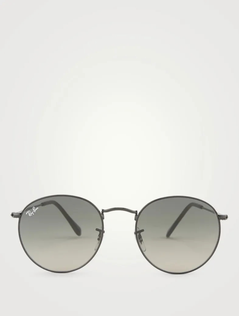 Round Flat Lens Sunglasses