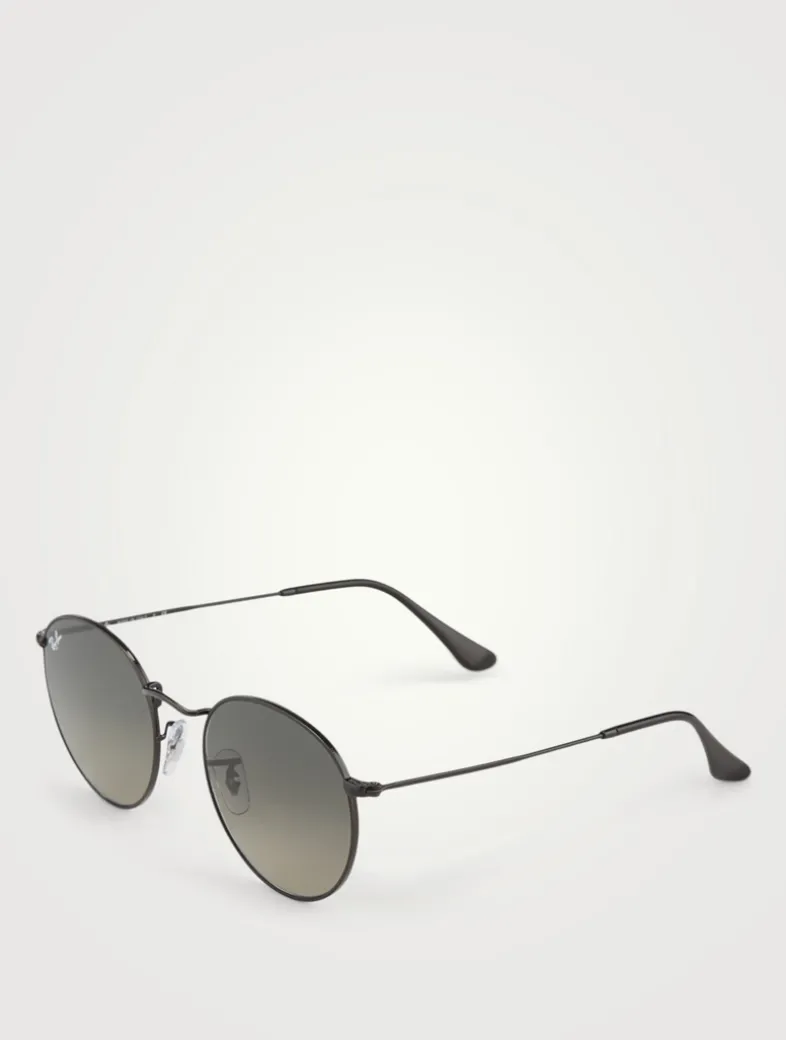 Round Flat Lens Sunglasses