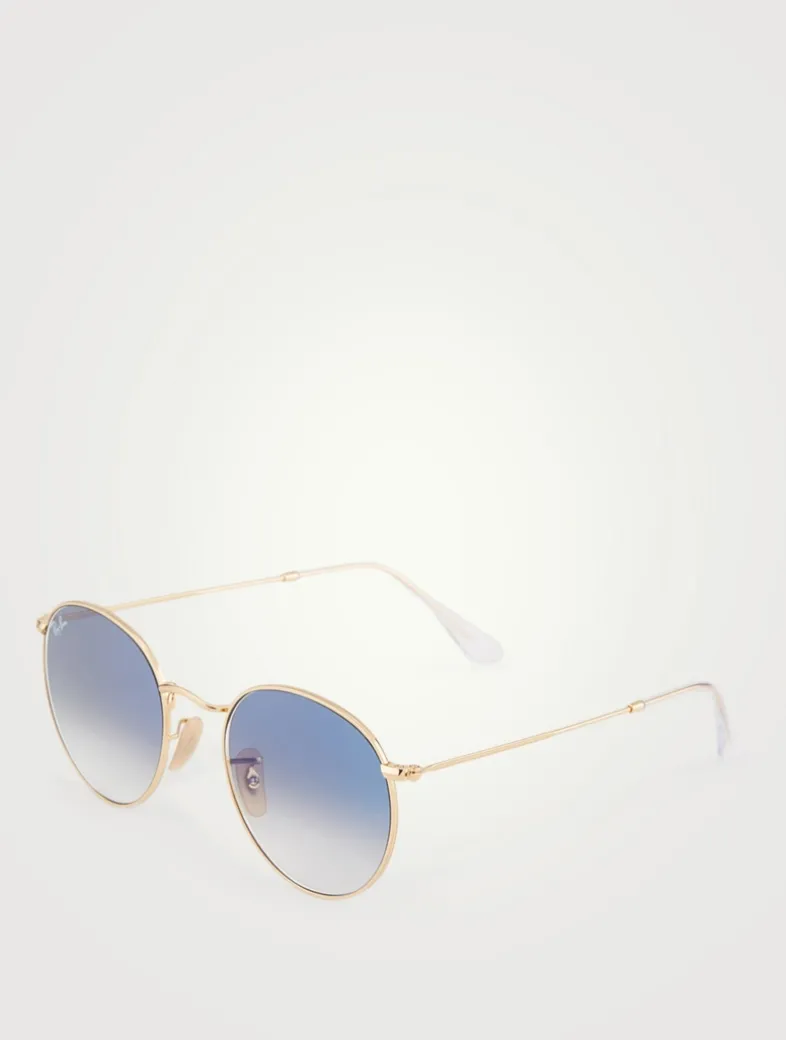 Round Flat Lens Sunglasses