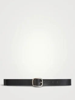 Rounded Soft Buckle Leather Belt