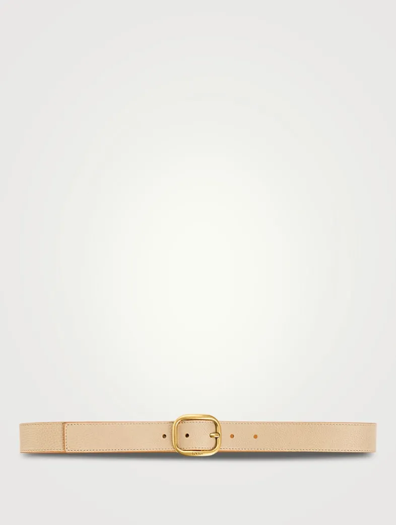 Rounded Soft Buckle Leather Belt