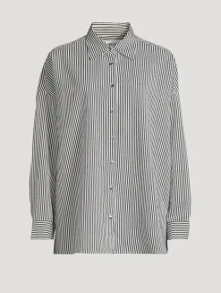 Roux Poplin Shirt In Stripe Print