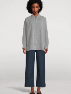 Roux Poplin Shirt In Stripe Print