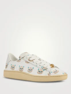 Royco Leather Sneakers In Le Chat De La Maison Print