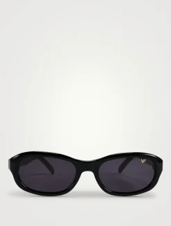 Ruby Glossy Rectangular Sunglasses