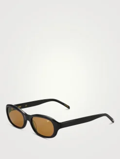 Ruby Glossy Rectangular Sunglasses
