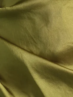 Ruched Crinkled Satin Midi Dress