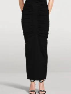 Ruched Jersey Maxi Skirt